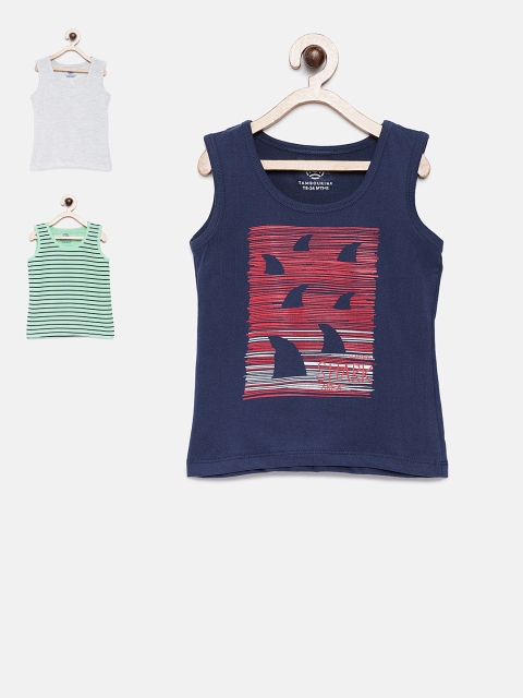 

TAMBOURINE Boys Pack of 3 Assorted Round Neck T-shirts