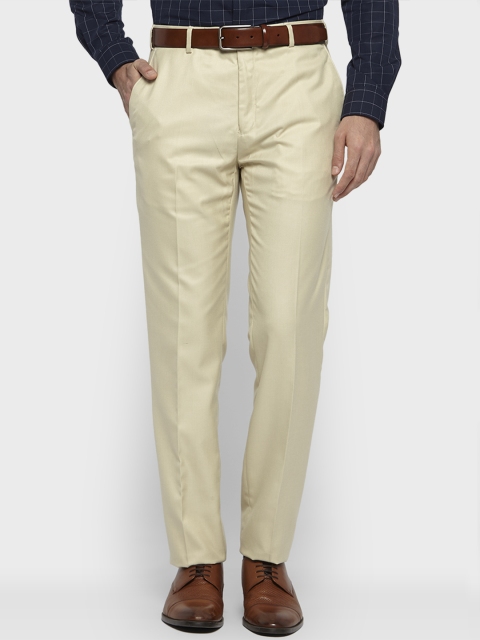 

Next Look Men Khaki Regular Fit Solid Formal Trousers
