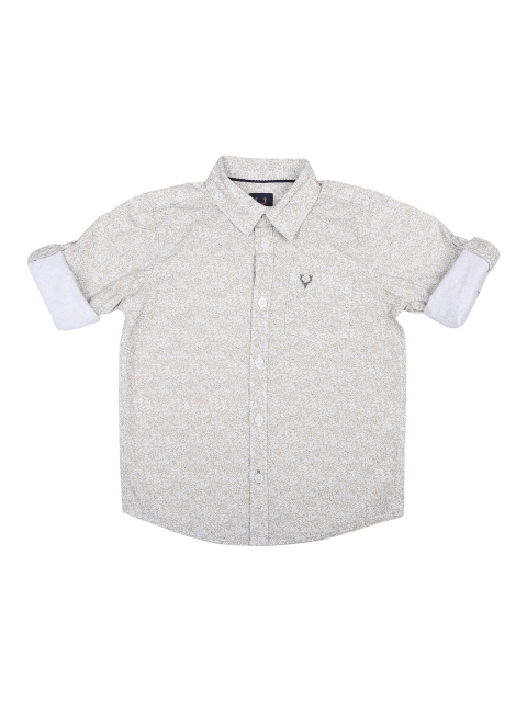 

Allen Solly Junior Boys Grey & Beige Regular Fit Printed Casual Shirt