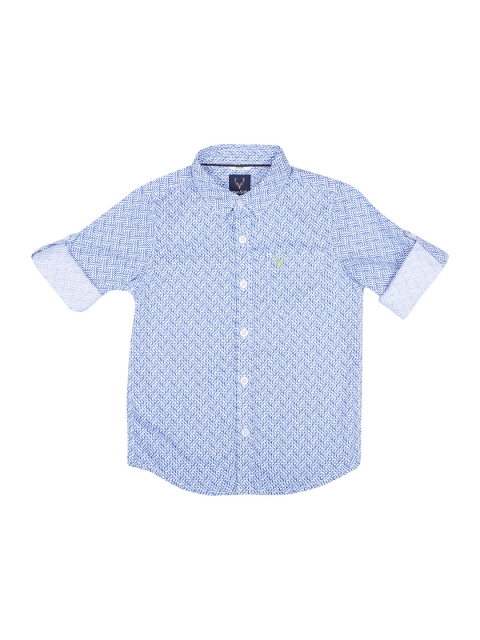

Allen Solly Junior Boys Blue Regular Fit Printed Casual Shirt