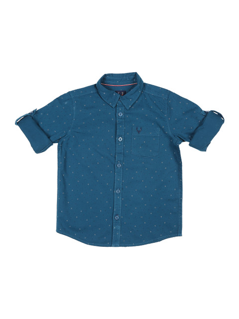 

Allen Solly Junior Boys Blue Regular Fit Printed Casual Shirt