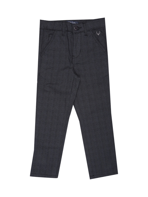 

Allen Solly Junior Boys Grey Regular Fit Checked Regular Trousers