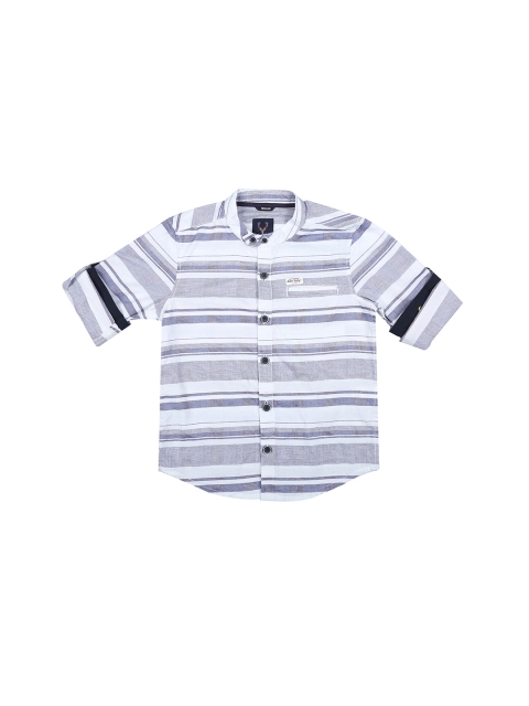 

Allen Solly Junior Boys White & Blue Regular Fit Striped Casual Shirt