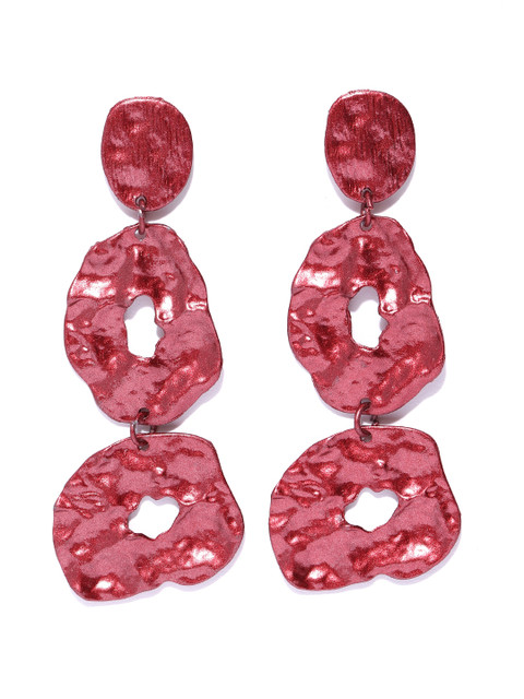 

Bellofox Maroon Contemporary Drop Earrings
