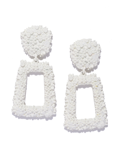 

Bellofox Off-White Geometric Drop Earrings