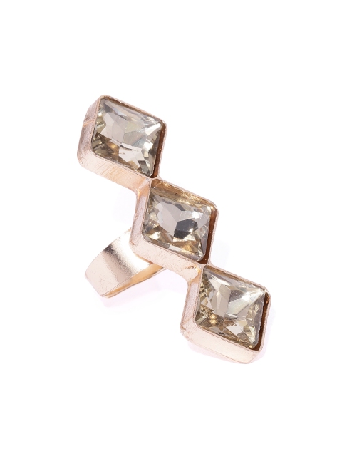 

Bellofox Gold-Plated Stone-Studded Adjustable Ring