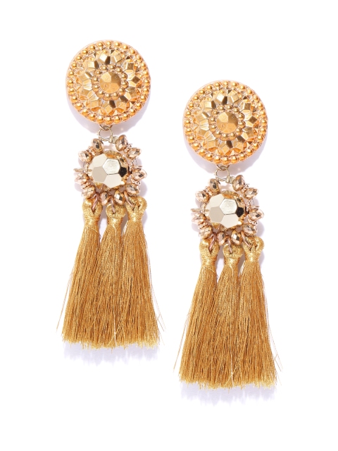 

Bellofox Gold-Plated Tasselled Circular Drop Earrings