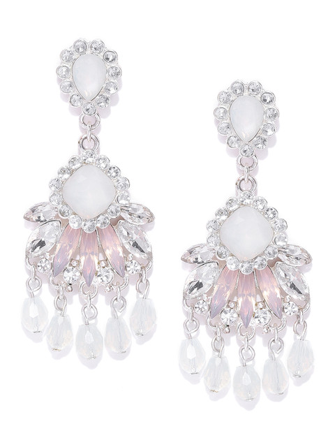 

Bellofox Off-White & Pink Classic Drop Earrings