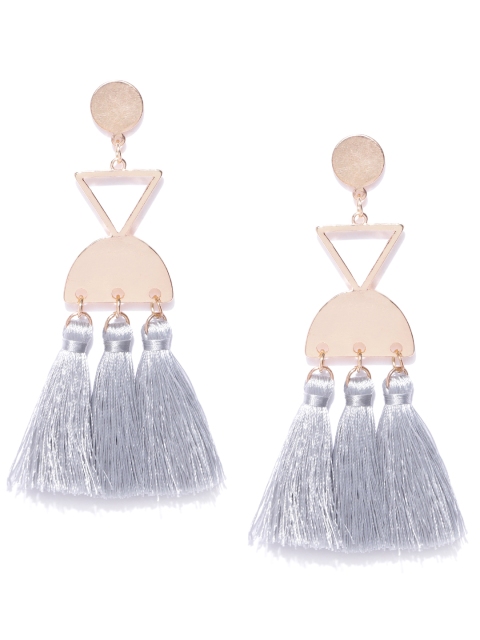 

Bellofox Grey Gold-Plated Tasselled Drop Earrings
