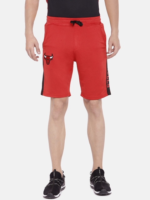 

NBA Men Red Solid Regular Fit Regular Shorts