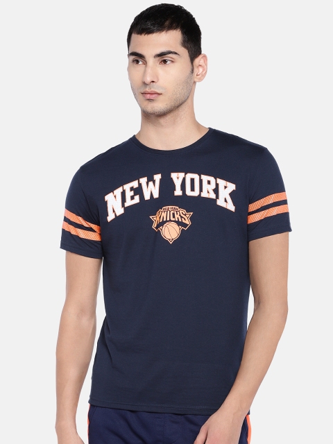 

NBA Men Navy Blue Printed Round Neck T-shirt