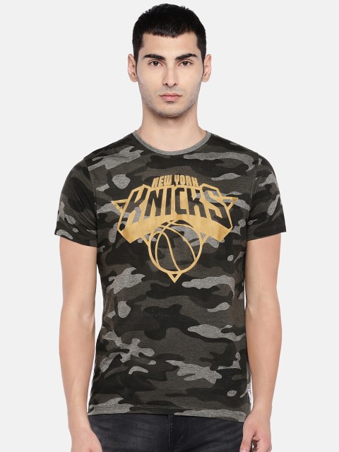 

NBA Men Olive Green Printed Round Neck T-shirt