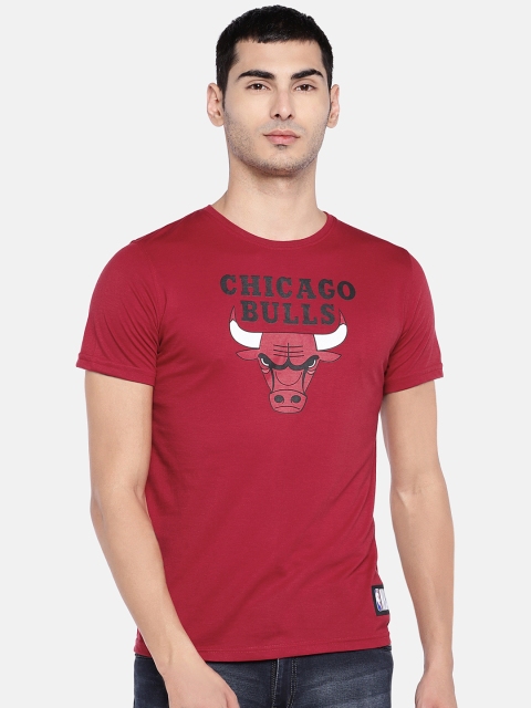 

NBA Men Red Chicago Bulls Printed Round Neck T-shirt