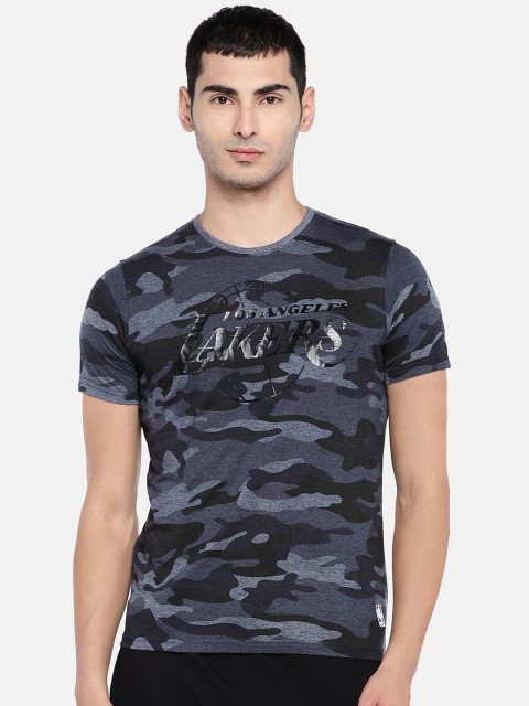 

NBA Men Navy Blue Printed Round Neck T-shirt