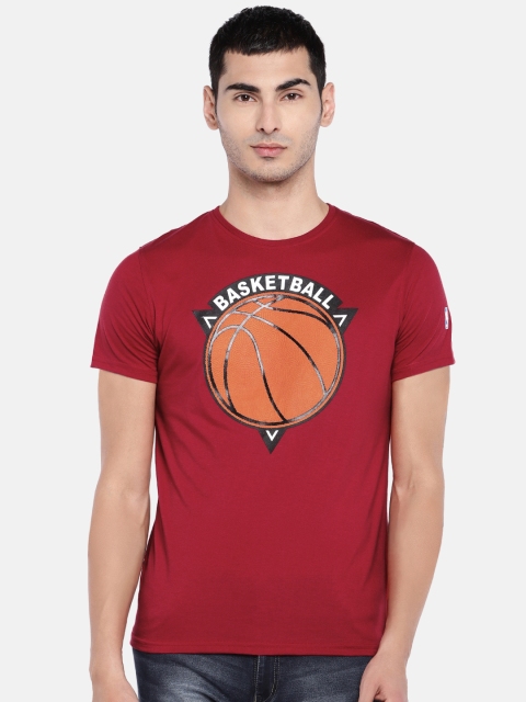

NBA Men Red Printed Round Neck T-shirt