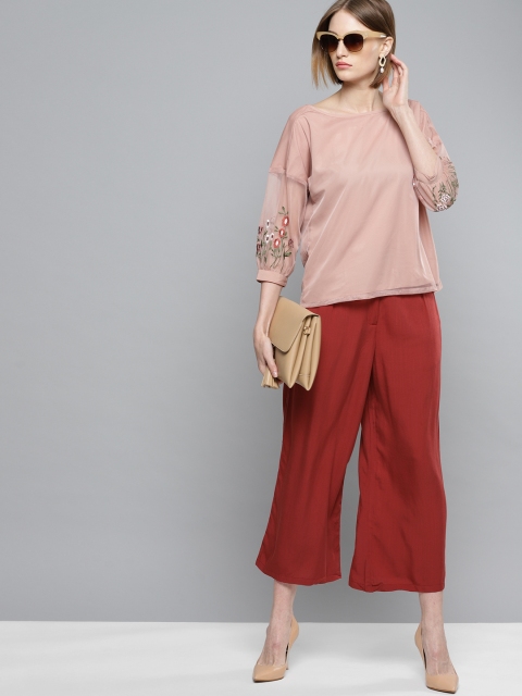 

Marie Claire Women Dusty Pink Solid A-Line Top