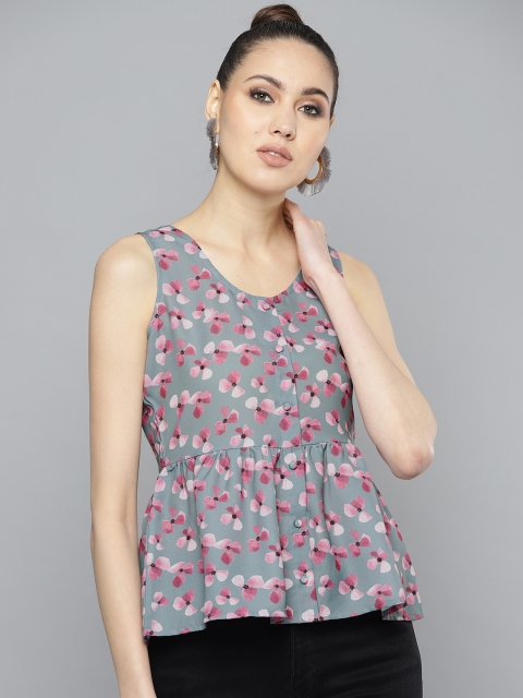 

Marie Claire Women Grey Printed A-Line Top