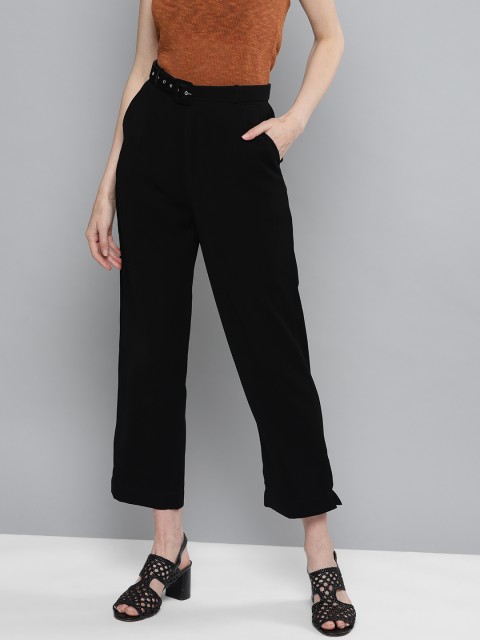 

Marie Claire Women Black Regular Fit Solid Trousers