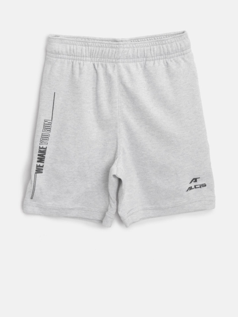 

Alcis Boys Grey Melange Solid Slim Fit Running Sports Shorts