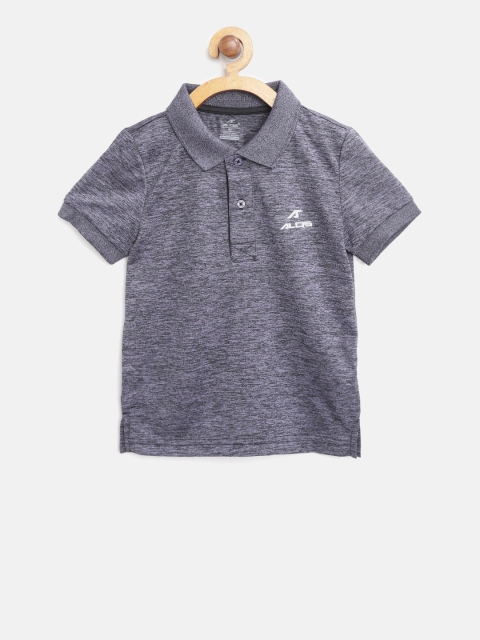 

Alcis Boys Purple & Black Self-Design Slim Fit Polo Collar T-shirt