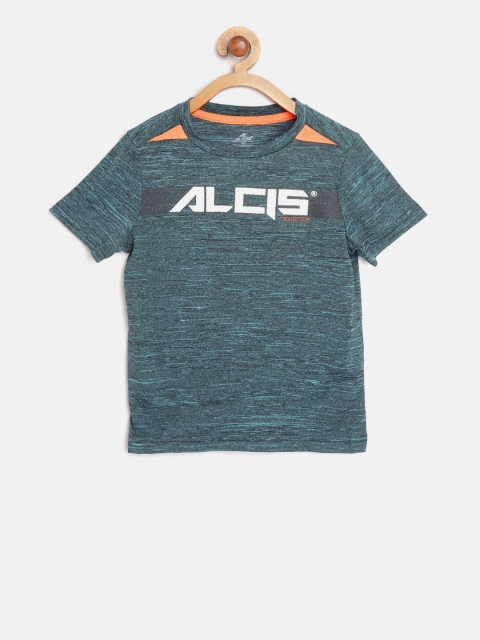 

Alcis Boys Green Printed Round Neck Training T-shirt