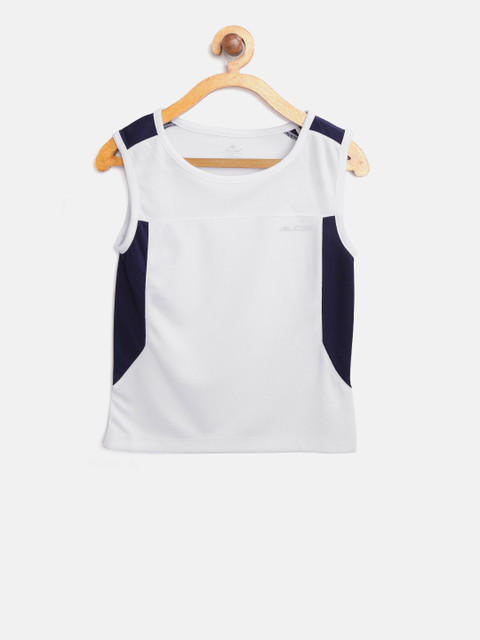 

Alcis Boys White Solid Sleeveless Round Neck T-shirt