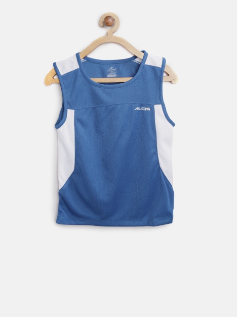 

Alcis Boys Blue Solid Sleeveless Round Neck T-shirt