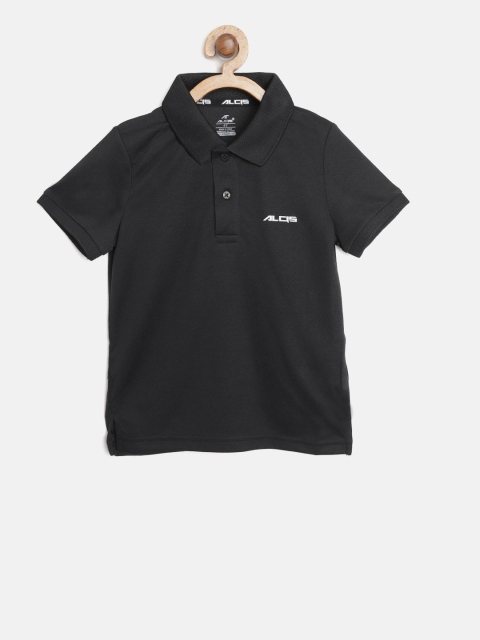 

Alcis Boys Black Solid Slim Fit Polo Collar T-shirt