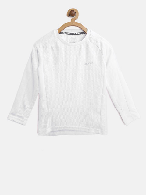 

Alcis Boys White Self Design Round Neck Running T-shirt