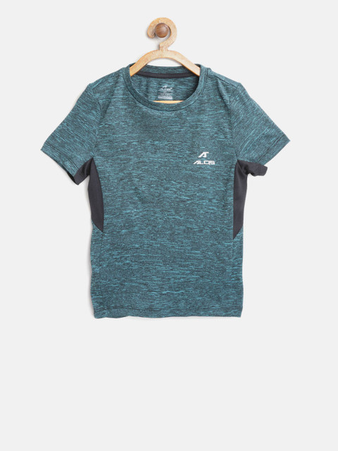 

Alcis Boys Blue & Black Solid Slim Fit Round Neck T-shirt