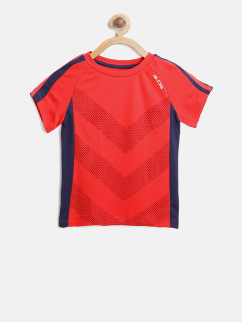 

Alcis Boys Red & Navy Blue Printed Slim Fit Round Neck T-shirt
