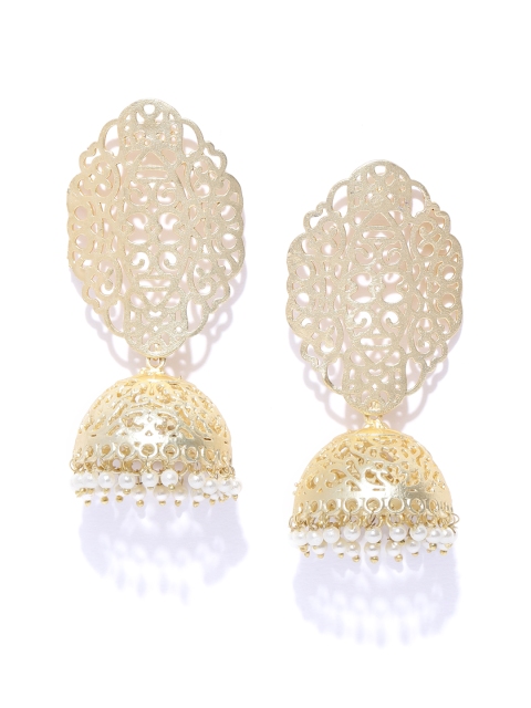

Blueberry Gold-Plated Cut-Out Dome Shaped Jhumkas