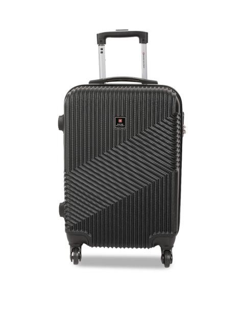 

SWISS MILITARY Unisex Black Textured Cabin Trolley Bag
