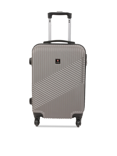 

SWISS MILITARY Unisex Grey Textured Cabin Trolley Bag