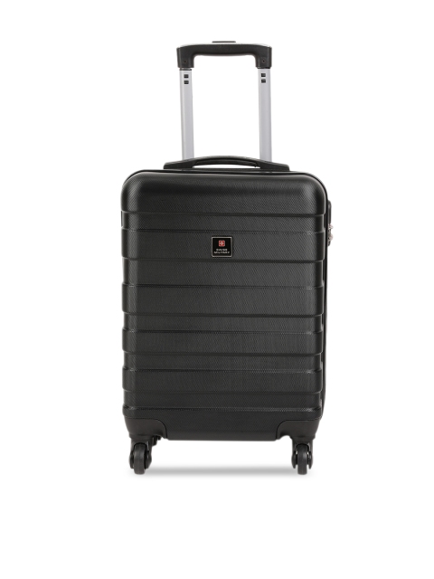 

SWISS MILITARY Unisex Black Textured Cabin Trolley Bag