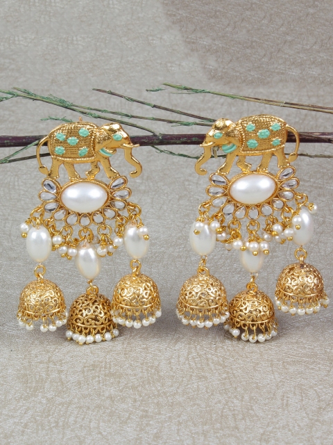 

Shining Diva Gold-Plated Classic Jhumkas