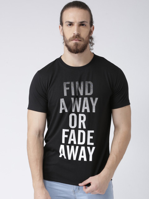 

GRIFFEL Men Black Printed Round Neck T-shirt