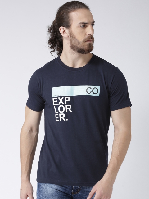 

GRIFFEL Men Navy Blue Printed Round Neck T-shirt