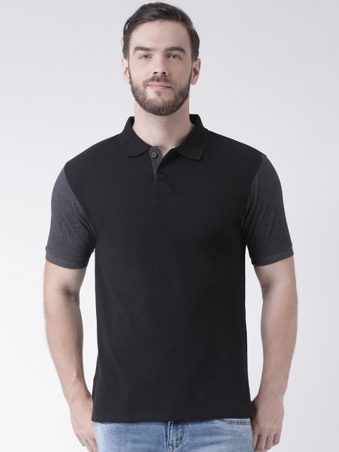 

GRIFFEL Men Black Solid Polo Collar T-shirt