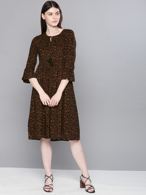 

Chemistry Women Black Printed Fit & Flare Dress