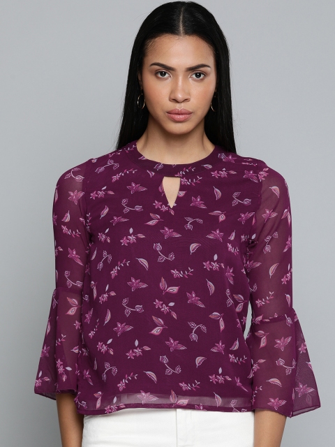 

Chemistry Women Burgundy Printed Top