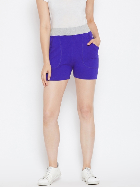 

C9 AIRWEAR Women Blue Solid Regular Fit Sports Shorts