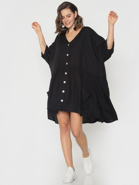 

ONLY Women Black Solid A-Line Dress