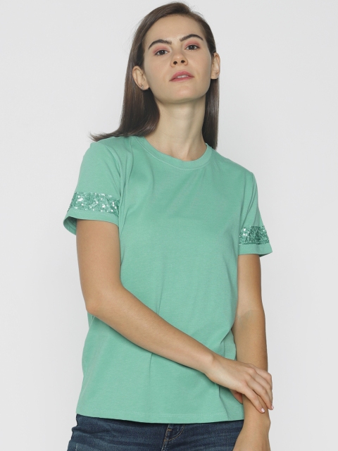 

ONLY Women Green Solid Top
