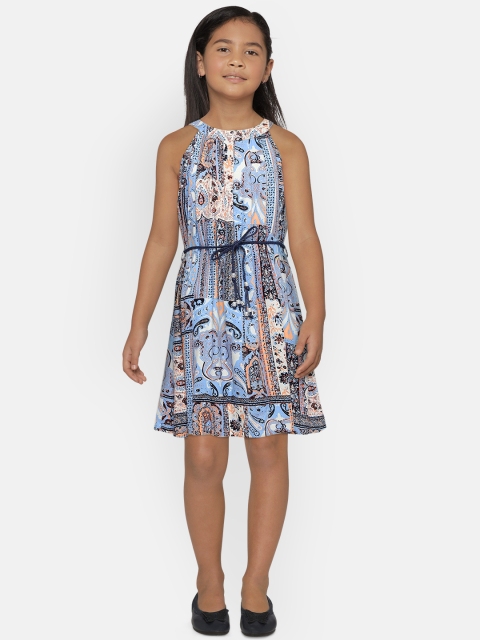 

Peppermint Girls Multicoloured Printed Fit and Flare Dress, Multi