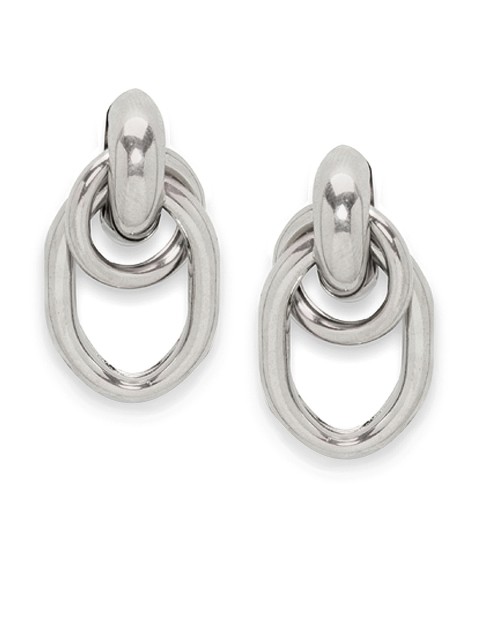 

Rubans Silver-Toned Contemporary Drop Earrings