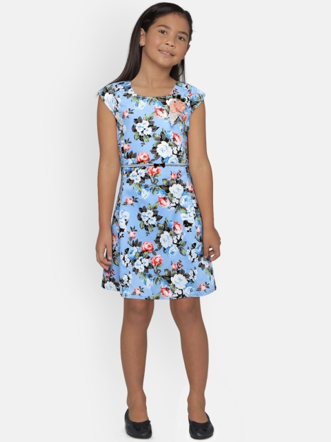 

Peppermint Girls Blue & Pink Fit and Flare Dress