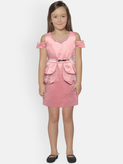 

Peppermint Girls Pink Solid Fit and Flare Dress