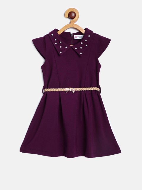 

Peppermint Girls Purple Embellished Fit and Flare Dress