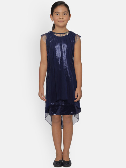

Peppermint Girls Navy Blue A-Line Dress